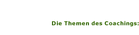 Die Themen des Coachings: